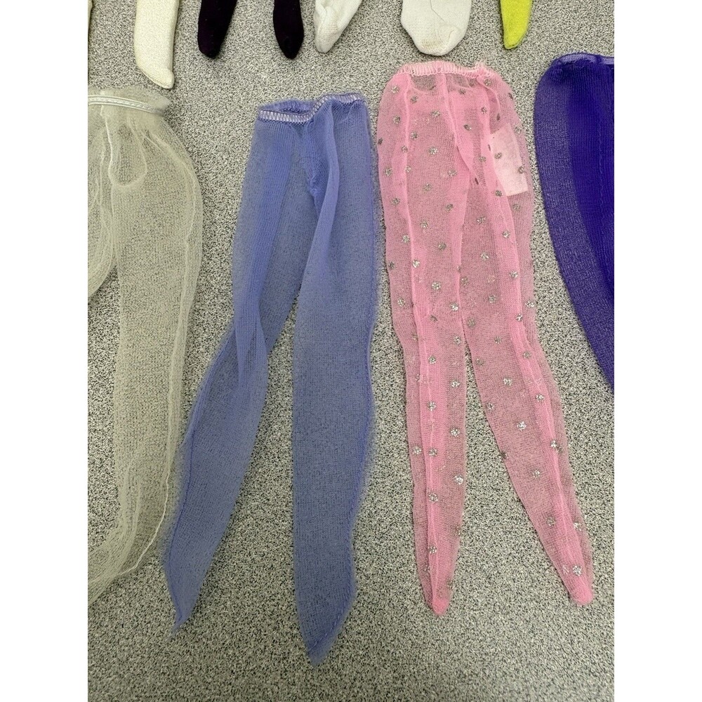 Vintage Barbie Lot Tights, Sheer & Opaque, Socks, Leg Warmers, Fingerless Gloves - Picture 7 of 11